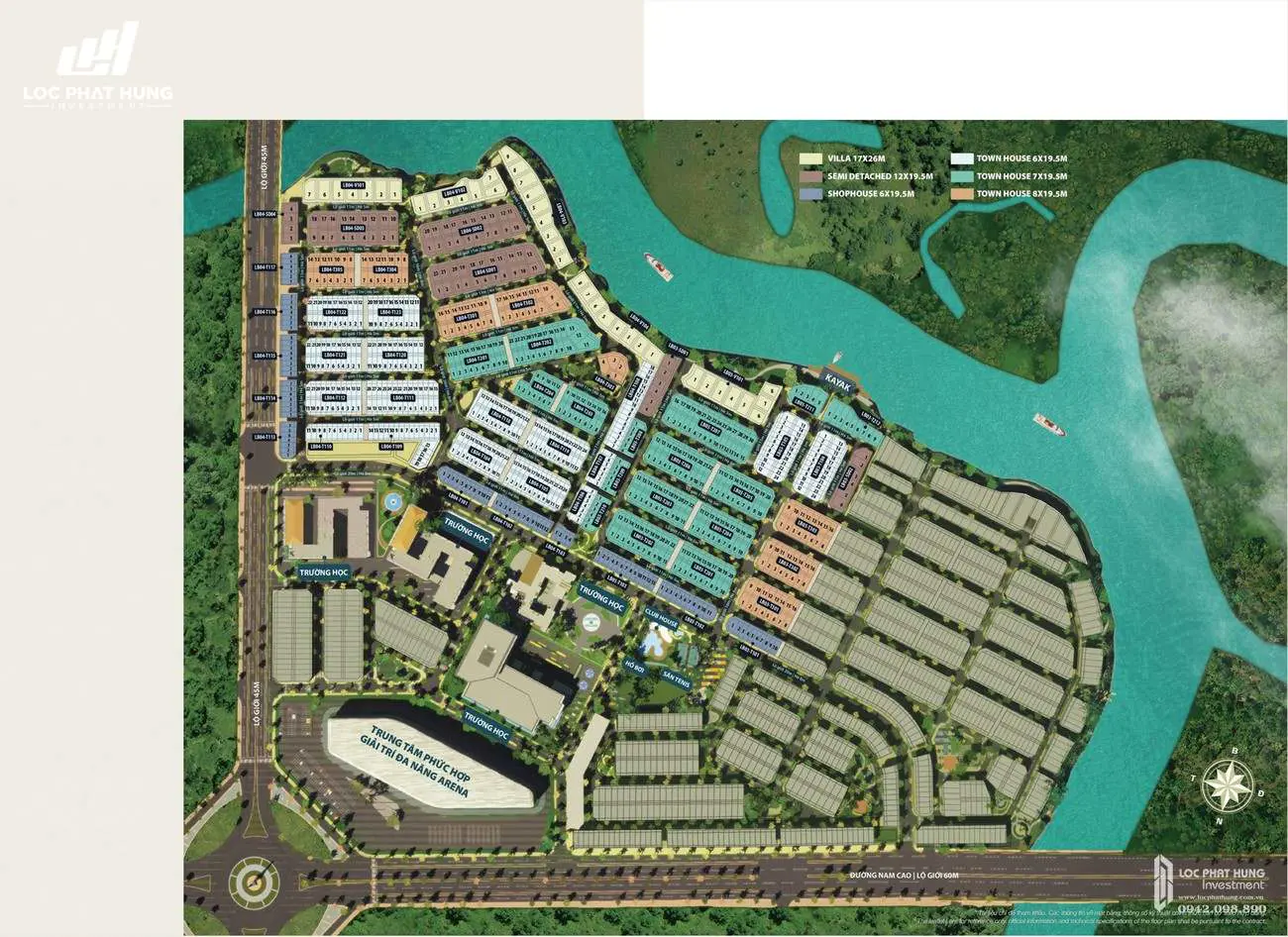 Mặt bằng dự án Nhà Phố Aqua City The River Park 2 Biên Hòa Đường Quốc lộ 51 nhà phát triển Novaland